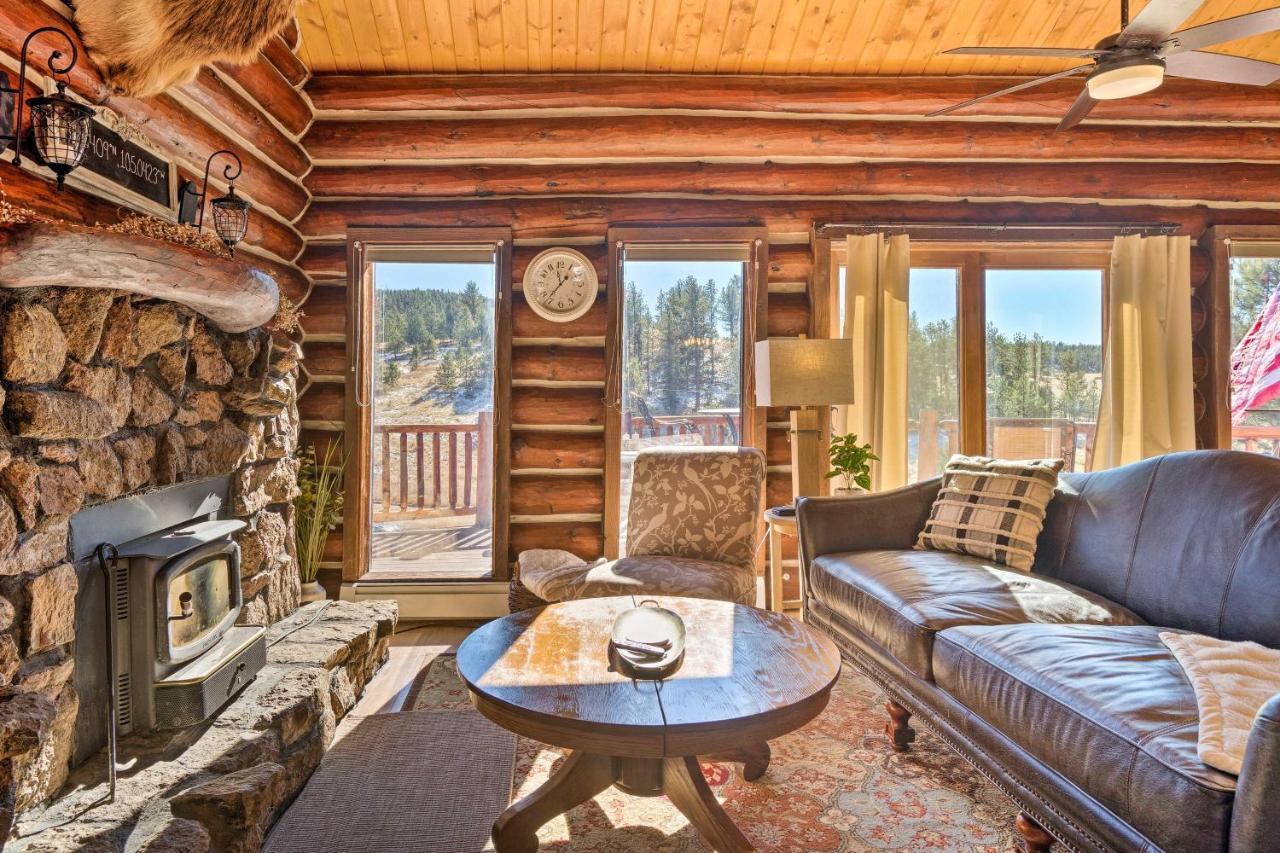 Classic Colorado Log Home With Mountain Views! Florissant Exteriör bild