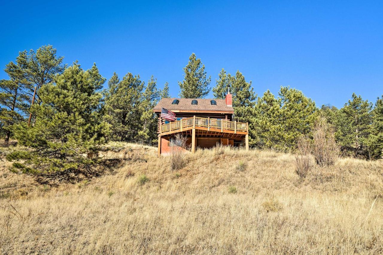 Classic Colorado Log Home With Mountain Views! Florissant Exteriör bild