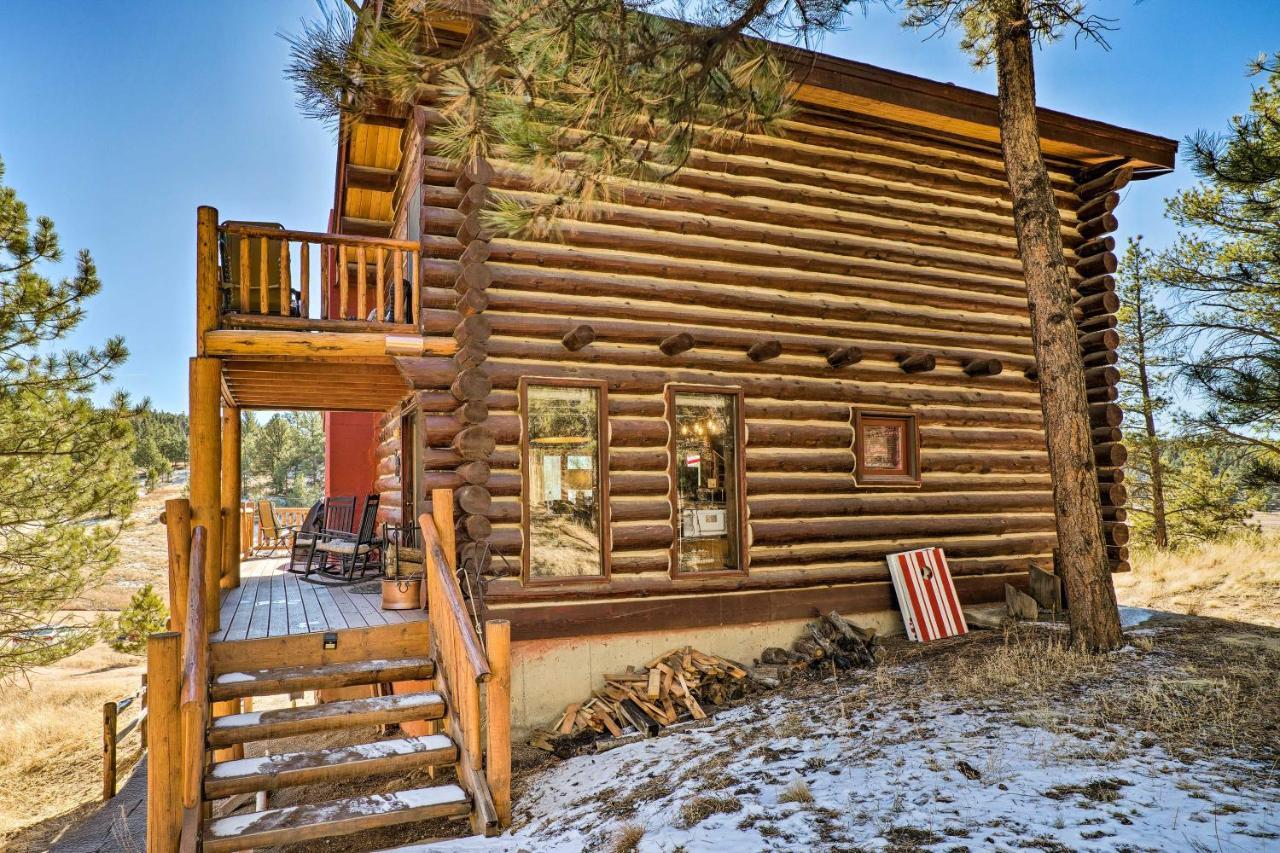 Classic Colorado Log Home With Mountain Views! Florissant Exteriör bild